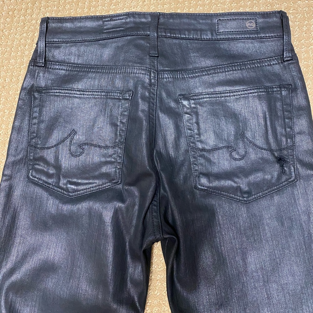 AG Farrah High Raise Skinny Ankle Leatherette Jean